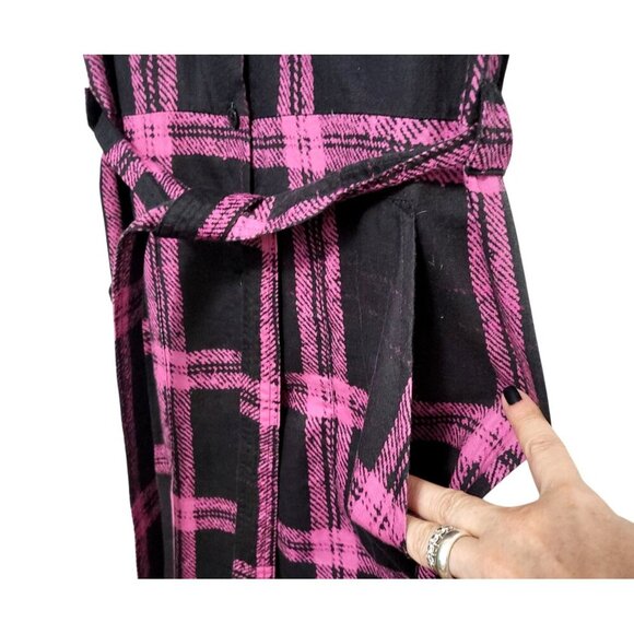 THE KIT Dottie Jumpsuit Plaid Slub Cotton Straight Leg - Picture 7 of 16